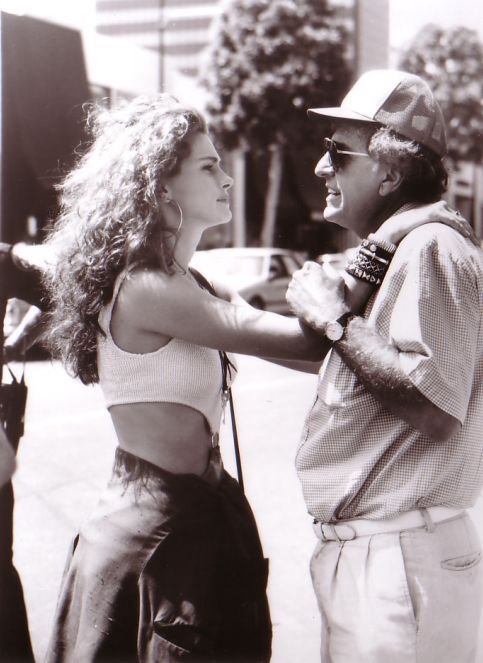 Julia Roberts and Garry Marshall on the set of Pretty Woman (1990)
